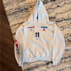 Lonely Ghost Hoodie 2X White Racing Graphic Streetwear Motorsports Pullover